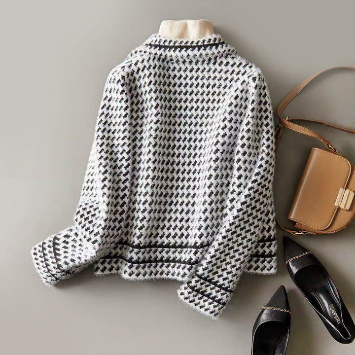 Houndstooth Crop Jacket