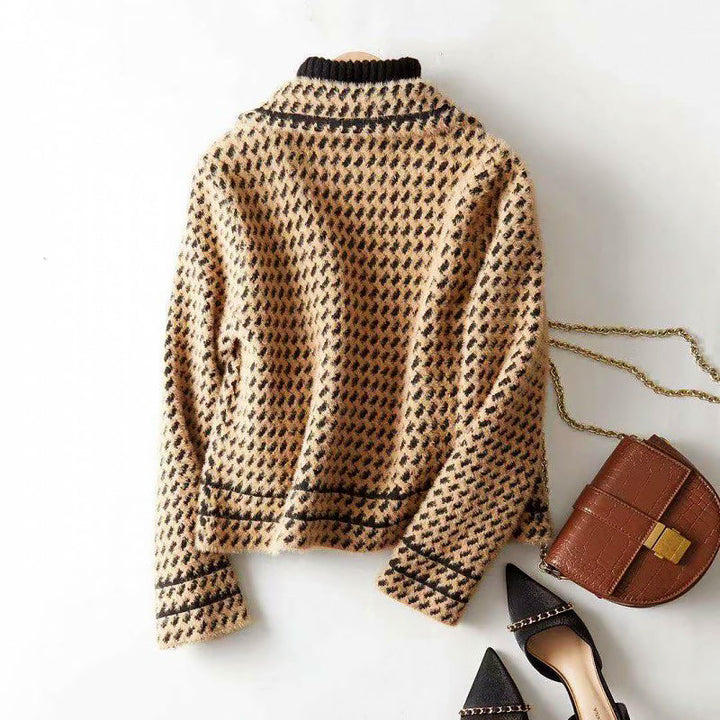 Houndstooth Crop Jacket