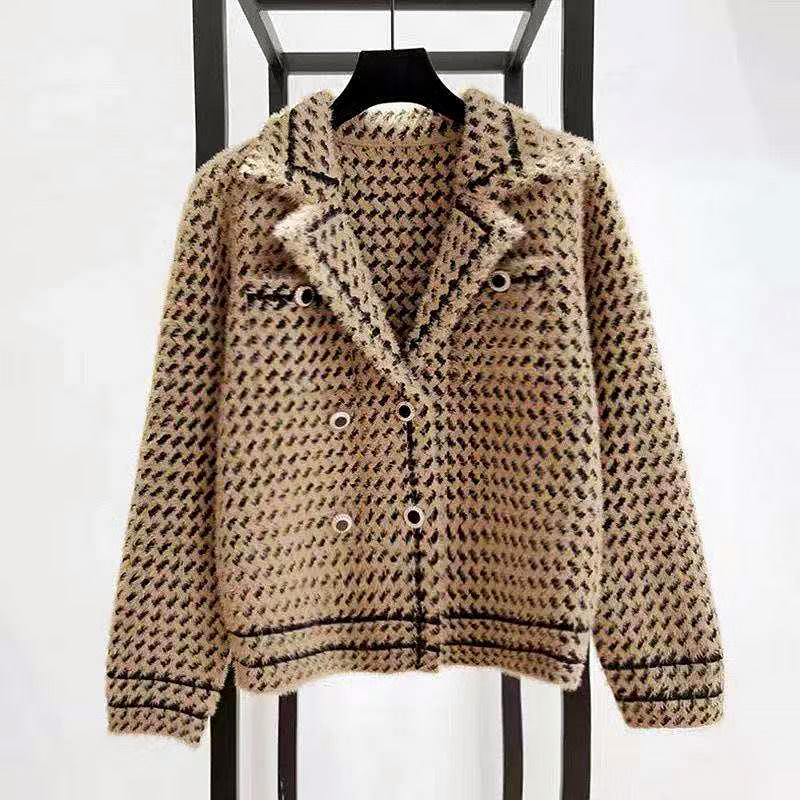 Houndstooth Crop Jacket