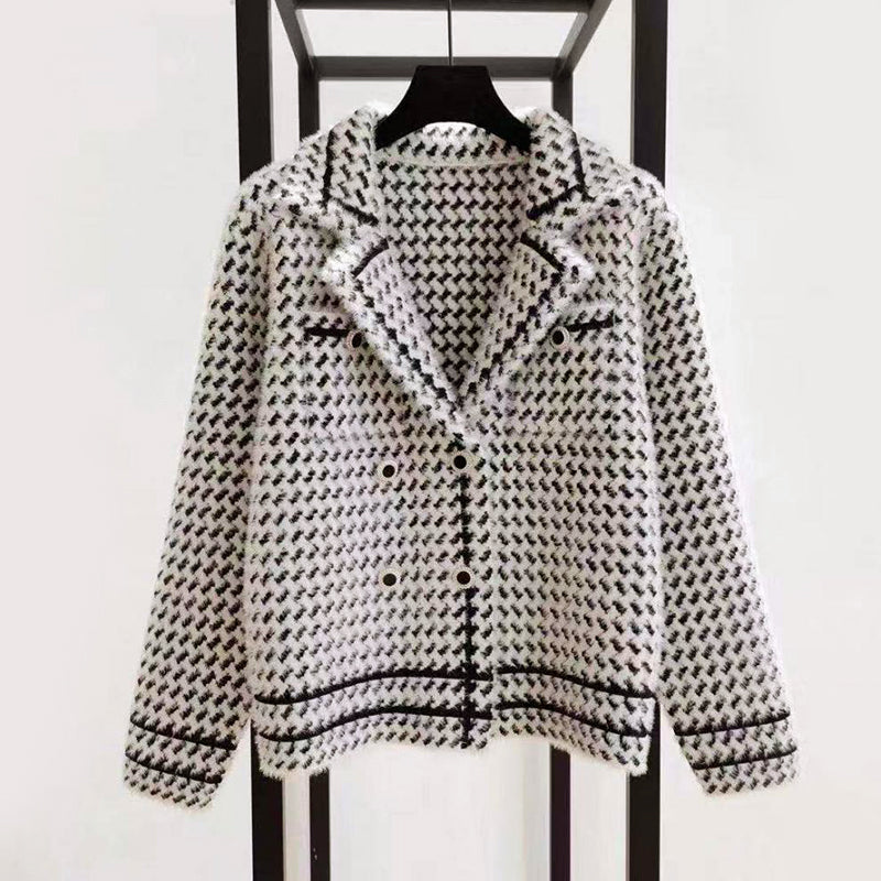 Houndstooth Crop Jacket
