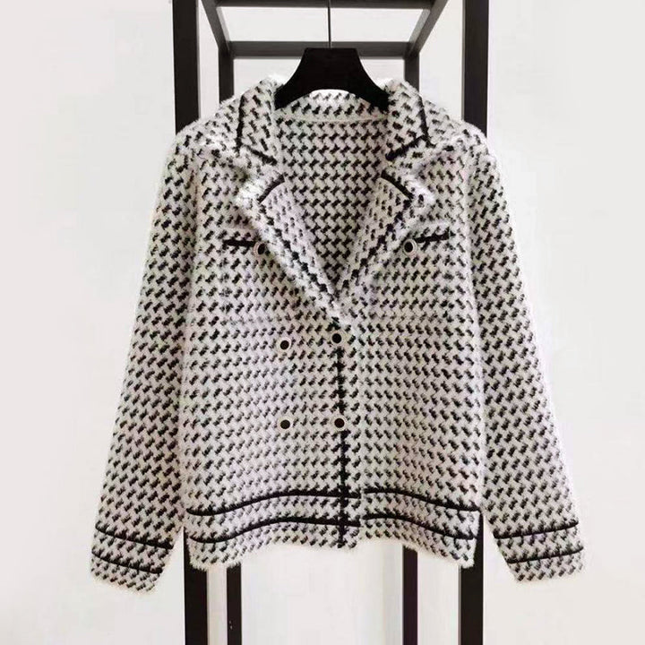 Houndstooth Crop Jacket